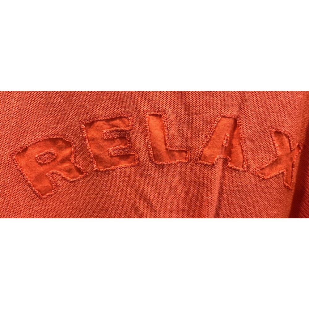 Men’s TOMMY BAHAMA Orange RELAX (sewn on) Long Sleeve Polo Shirt Sz XL *A9